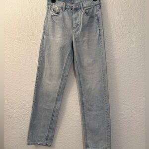 American Eagle Women’s Light-Wash Straight Leg Jeans, Size 4 Stretch